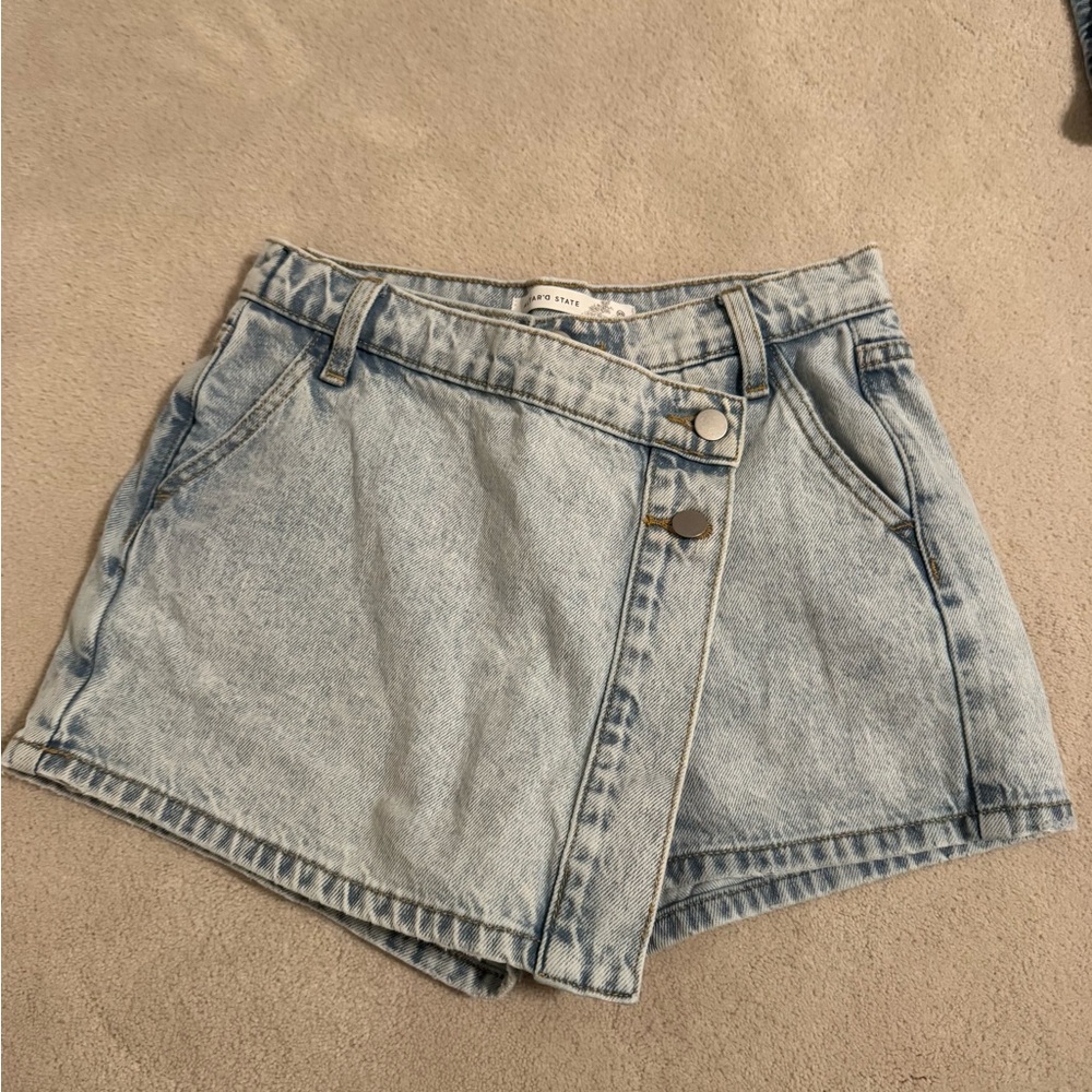 Altar'd State Light Denim Mini Skirt